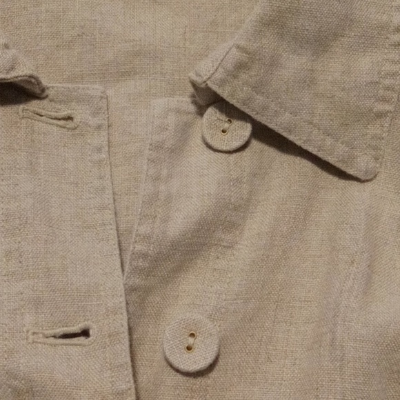 WOMENS SZ M LINEN CHARTER CLUB JACKET KHAKI - Picture 3 of 8